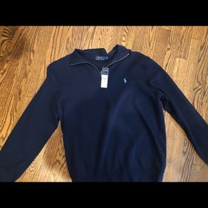 Ralph Lauren Navy Cotton Half-Zip Pullover